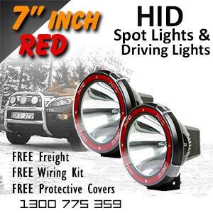 DR500 7 Inch HID Spot and Driving Lights Red